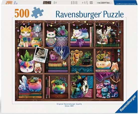 Ravensburger Puzzel Cubby Cats en Succulents 500 stukjes