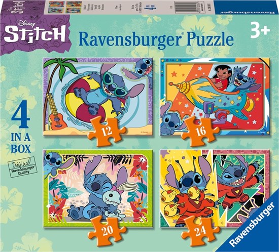 Disney Stitch 4in1 Puzzel 12,16,20 & 24stukjes 3+ 