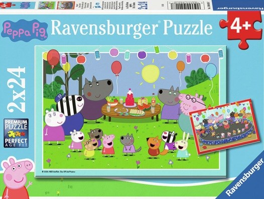 2in1 Box Puzzel Peppa Pig Tijd voor een Feestje ! 2 x 24 Stukjes 4+ 