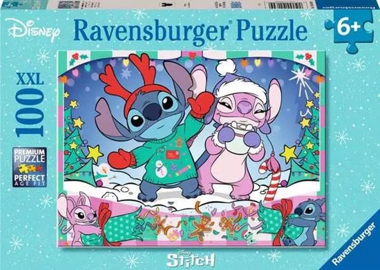 Puzzel Disney Stitch Vrolijk Kerstfeest 100 XXL Stukken 6+ 
