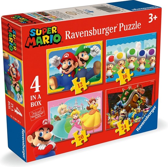 Super Mario 4in1 Box Puzzelset 12,16,20 & 24Stukjes 3+  