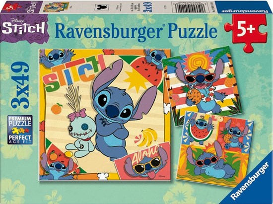 Disney Stitch 3in1 Puzzel 3x49stukjes 5+ 