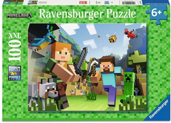 Puzzel Minecraft Steve en Alex 100 XXL Stukken 6+ 