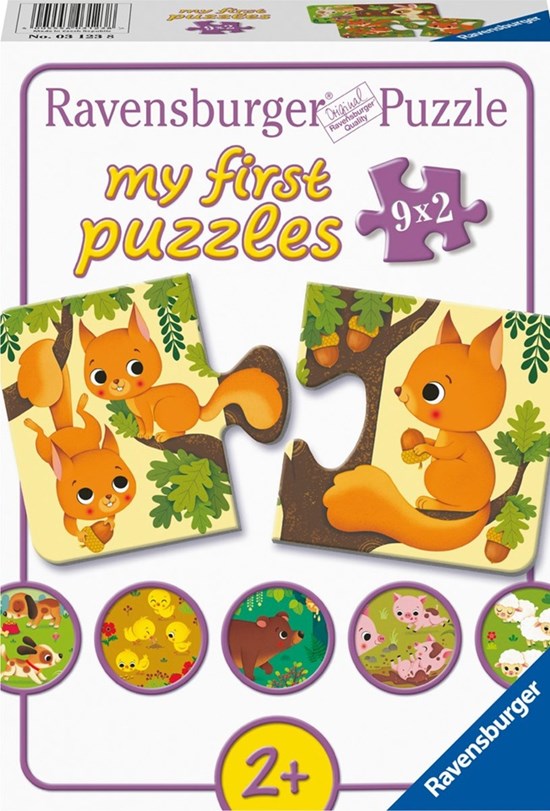 ravensburger My First Puzzel 9x2 Stukken Dieren en Hun Kleintjes 2+ 