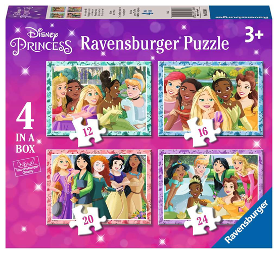 Disney Princess Wees Wie Je Wilt Zijn 4in1 puzzel 12,16,20 & 24stukjes 3+ 