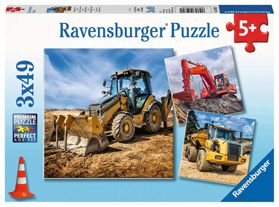 ravensburger Bouwmachines aan het Werk puzzel 3x49 stukjes 