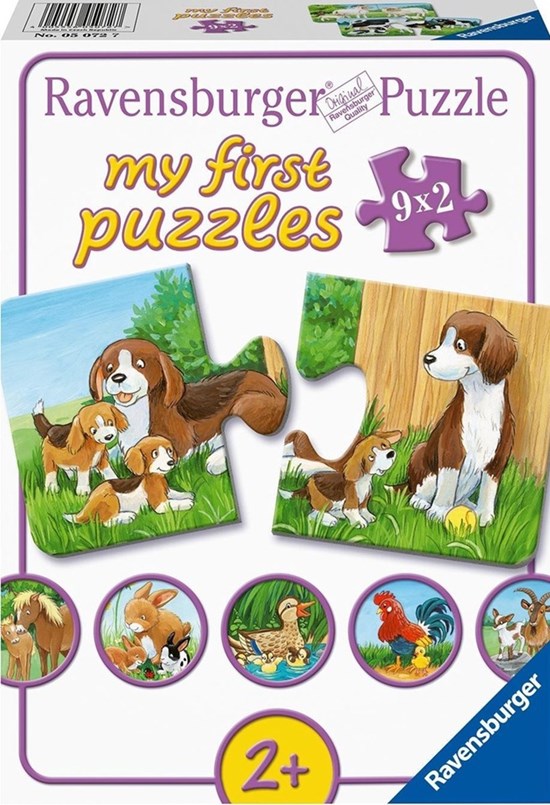 ravensburger My First Puzzel 9x2 Stukken Dierenfamilies op de Boerderij 2+ 