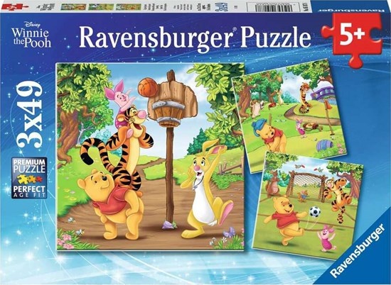 Disney Winnie de Pooh Sportdag puzzel 3x49 stukjes 