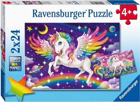 Eenhoorn & Pegasus 2in1 puzzel 2x24 stukjs 4+ 