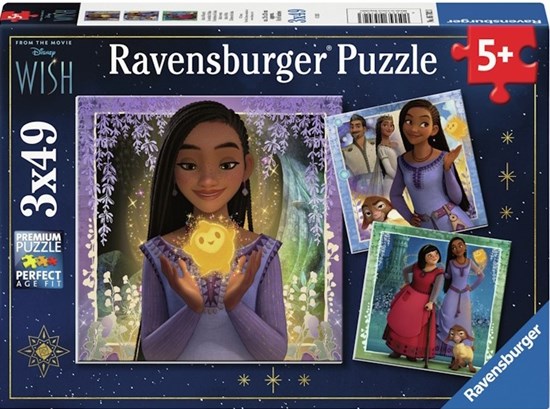 3in1 Box Puzzel Disney Wish Asha's Wish 3 x 49 Stukjes 5+ 
