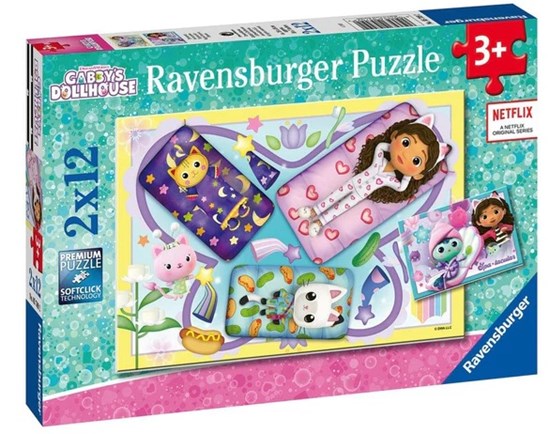 ravensburger Puzzel Gabby's Dollhouse Pyjamaparty 2x12stukken 3+ 