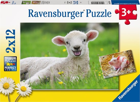 Boerderijdieren 2in1 Puzzelset 2x12stukjes 3+ 