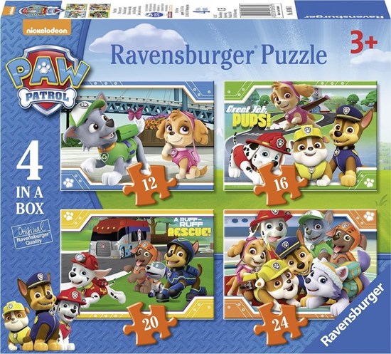 Paw Patrol 4in1 Puzzelset 12,16,20 & 25stukjes 3+ 