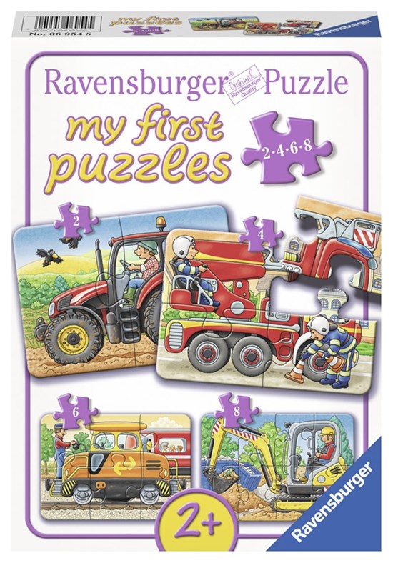 Aan het Werk 4in1 puzzel 2,4,6 & 8stukjes 2+  