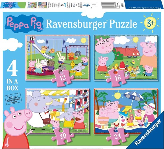 Peppa Pig Lekker Buiten 4in1 puzzel 12,16,20 & 24stukjes 3+ 