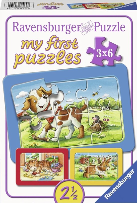 ravensburger My First Puzzles Mijn Dierenvriendjes 3x6stukjes