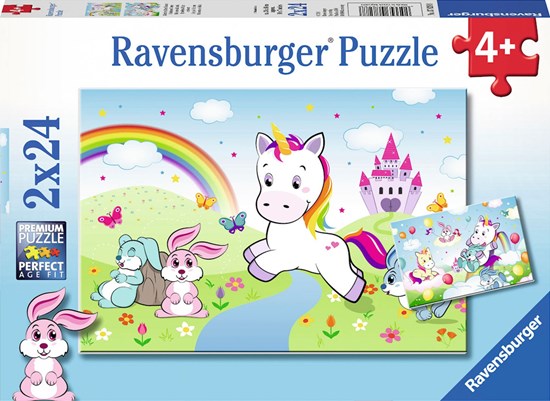 Sprookjesachtige Unicorns 2in1 Puzzelset 2x24stukjes 4+ 