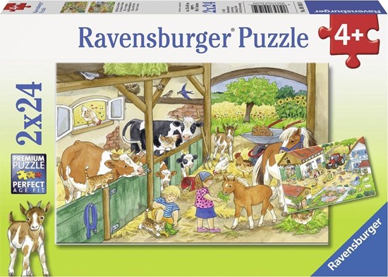 Vrolijk Boerderijleven 2in1 puzzel 24 stukjs 4+ 