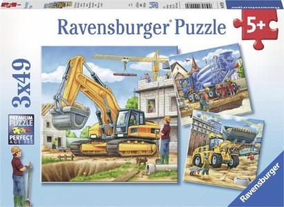 ravensburger GROTE Bouwvoertuigen puzzel 3x49stukjes 5+