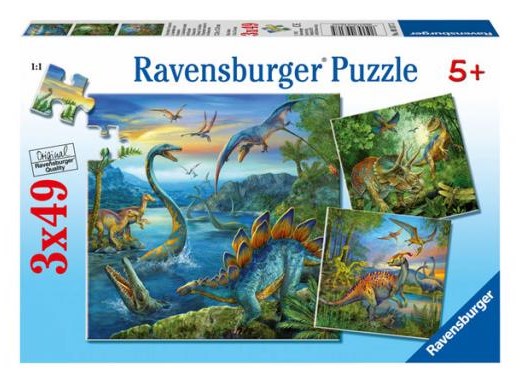 Dinosauriërs puzzel 3x49 stukjes 