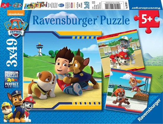 Puzzel 3in1 Paw Patrol Helden met Vacht 49stukjes 5+ 
