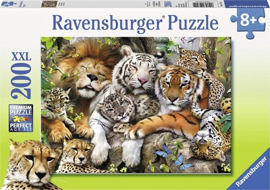 Roofdieren die een Tukje Doen puzzel 200XXL stukken 8+ 