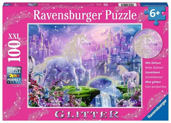 Puzzel met Glitters Koninkrijk van de Eenhoorns 100 XXL Stukken 6+ 