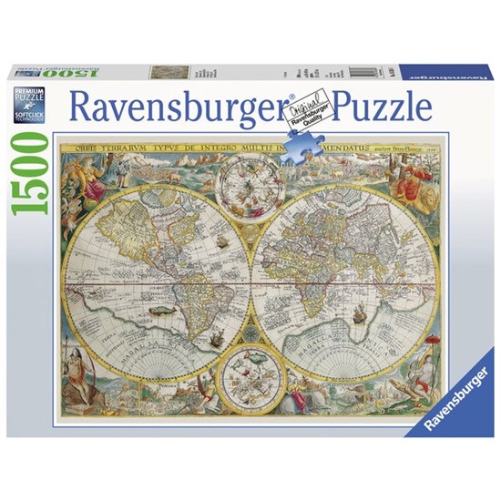 Ravensburger Puzzel Wereldkaart 1594 puzzel 1500stukjes 