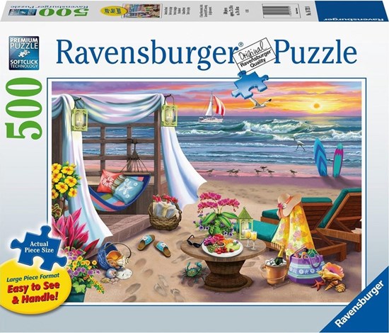 Ravensburger Strandavond Puzzel 500 GROTE stukken