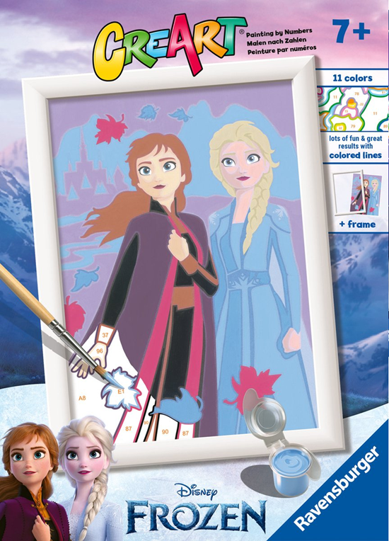 CreArt ravensburger Schilderen op Nummer Disney Frozen Sisters Forever met Lijst 7+ 