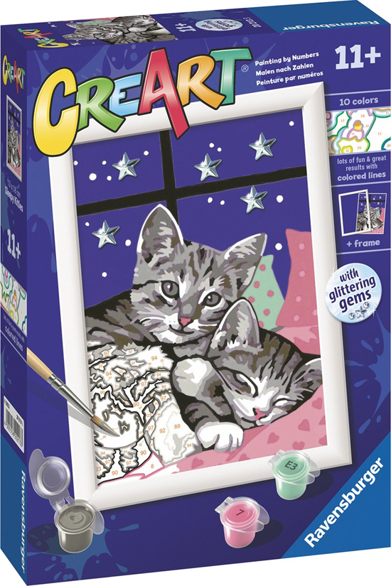 CreArt ravensburger Schilderen op Nummer Slapende Kittens met Glinsters 11+ 
