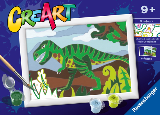 CreArt ravensburger Schilderen op Nummer Dinosaurus Wereld met Lijst 9+ 