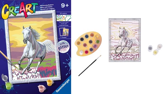 CreArt Galopperend Paard met Glitters & Lijst S.O.N. 9+ 