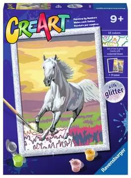 CreArt ravensburger Schilderen op Nummer Galopperned Paard met Glitters & Lijst 9+ 