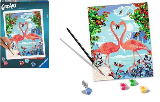 CreArt Flamingo Love Schilderen op Nummer 24x30cm 