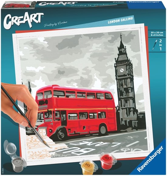 CreArt London Calling Schilderen op Nummer 20x20cm 