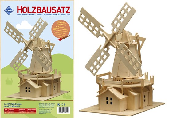 pebaro Nederlandse Windmolen Houten Bouwmodel 