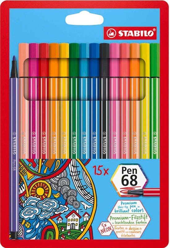 Stabilo PEN 68 Premium Fine Liners 15stuks