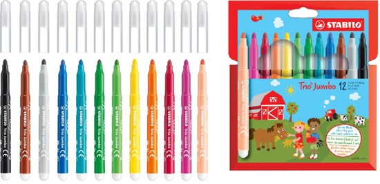 stabilo Trio Jumbo XXL 12 Viltstiften 