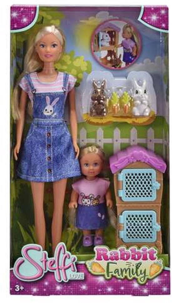 Steffi Love Rabbit Familie met Evi en Konijnenhok 3+ 