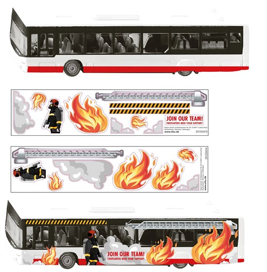 1688 Siku Neoplan Lijnbus met Brandweer Stickers 3+ 