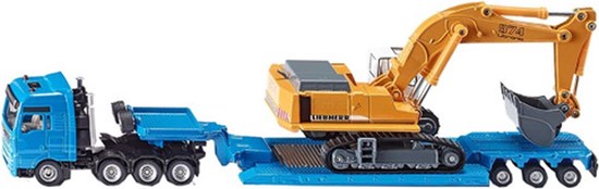 1847 siku Zwaartransport Truck met Liebherr 974 Litronic Graafmachine 1/87