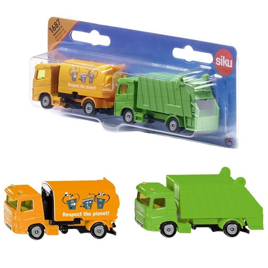 1687 Siku Veegmachine en Vuilniswagen set 