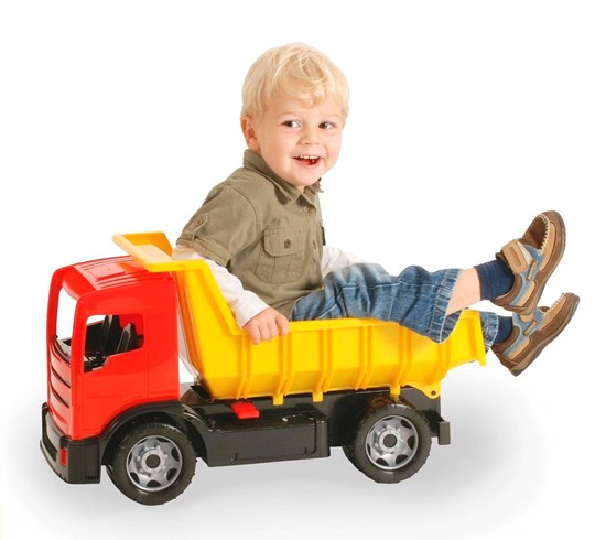 lena simex  GIGA Dump Truck Kiepauto rood/geel 61cm 3+ 
