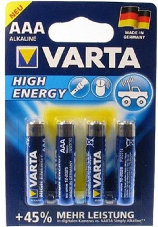 Varta LONGLIFE Power 4 x AAA Batterijen op Kaart 
