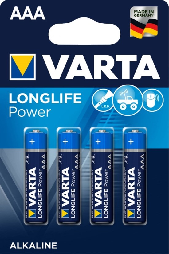 Varta LONGLIFE Power 4 x AAA Batterijen op Kaart 