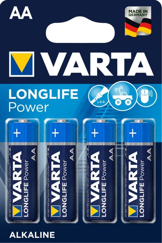 Varta LONGLIFE Power 4 x AA Batterijen op Kaart 