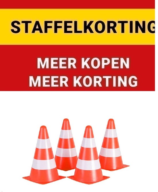 AV Oranje/Witte Pionnen set circa 23cm 4 Stuks 