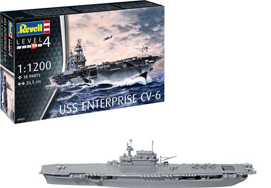 05824 revell USS Enterprise CV-6 Vliegdekschip 1/1200 38dlg 