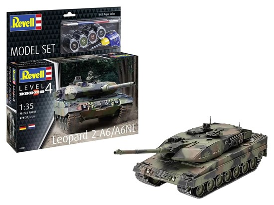 63281 Revell Modelset Leopard 2 A6/A6NL Tank 222dlg Schaal 1/35